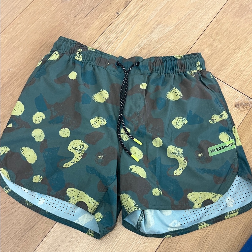 Legends Green Camo Athletic Shorts for Men